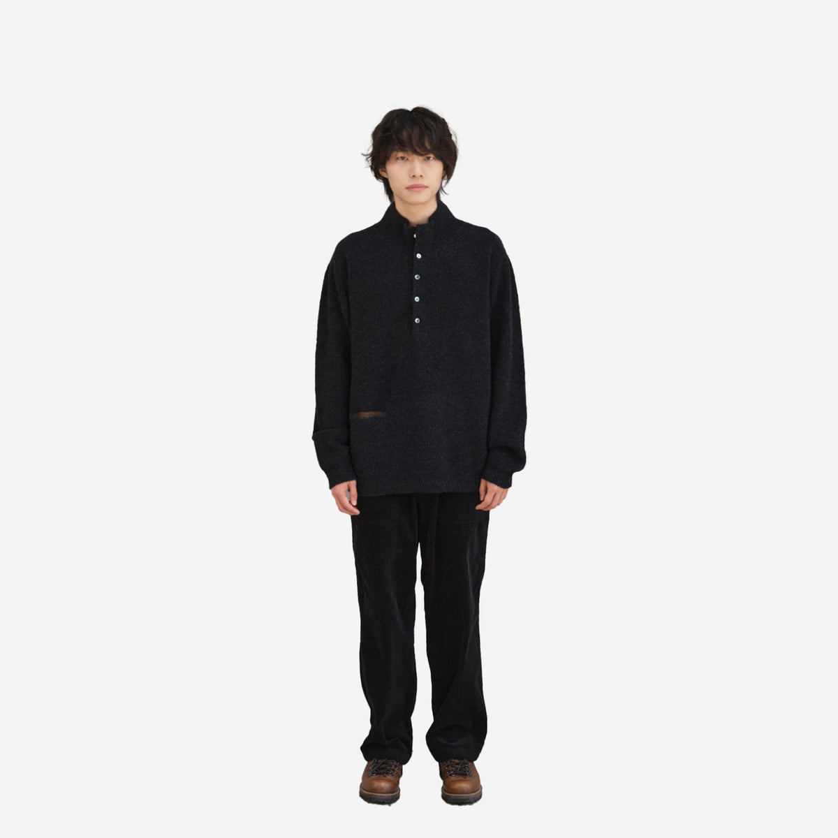 Cove Corduroy Loose Pants - Black