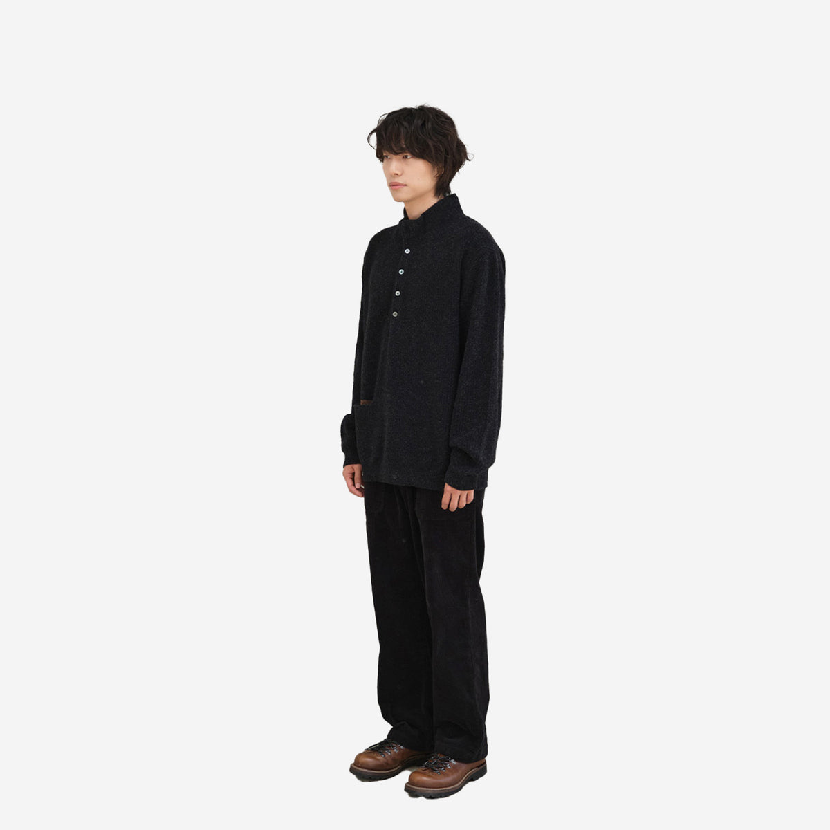 Cove Corduroy Loose Pants - Black