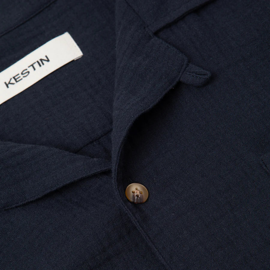 Crammond Double Gauze S/S Vacation Shirt - Navy