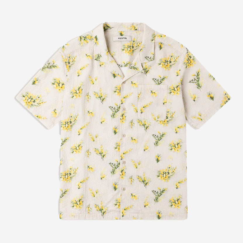 Crammond Textured S/S Vacation Shirt - Ecru Gorse