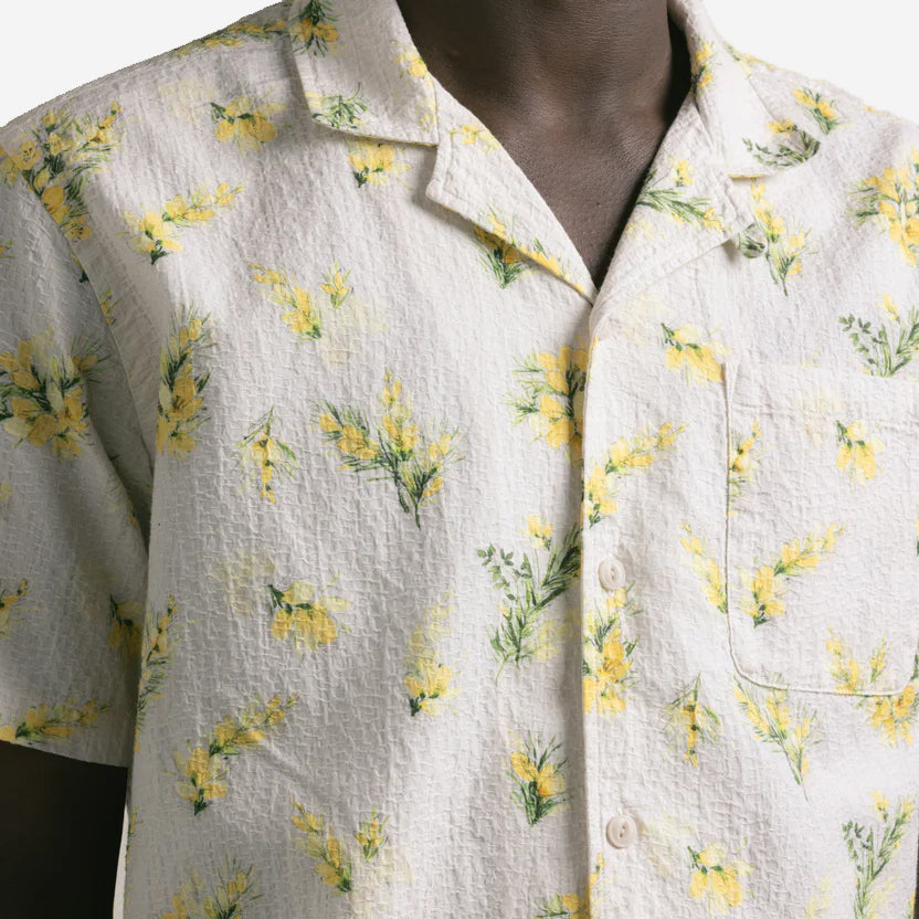 Crammond Textured S/S Vacation Shirt - Ecru Gorse