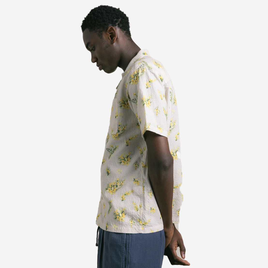 Crammond Textured S/S Vacation Shirt - Ecru Gorse