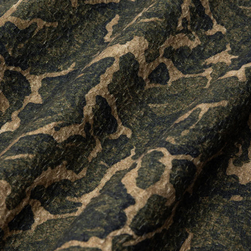 Crammond Textured S/S Vacation Shirt - Olive Landscape