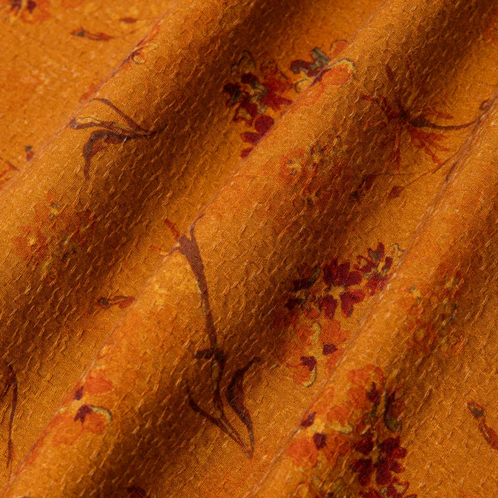 Crammond Textured S/S Vacation Shirt - Orange Floral