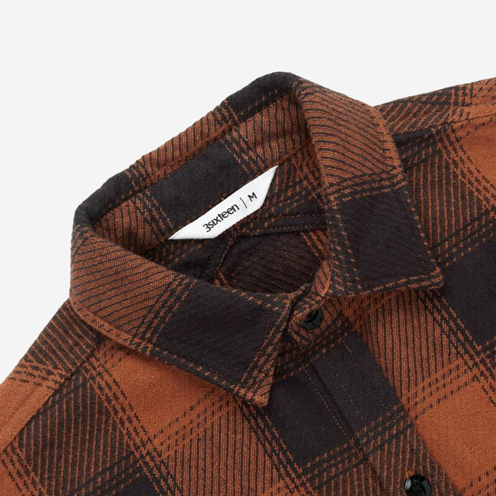 Crosscut Flannel Shirt - Rust Twill Plaid