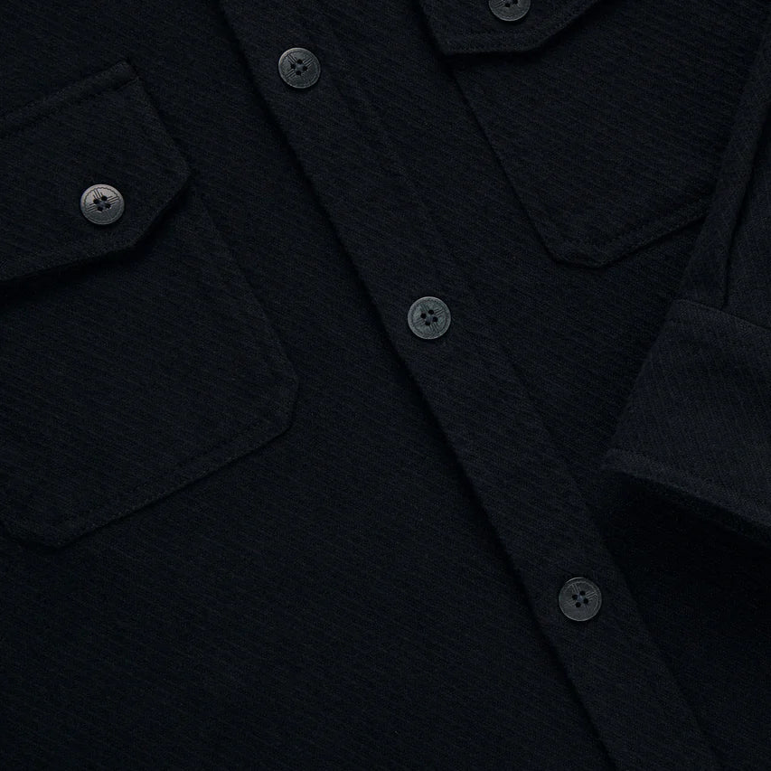 Crosscut Flannel Shirt - Black Cotton Twill