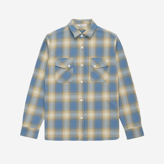 Crosscut Flannel Shirt - Powder Blue Plaid