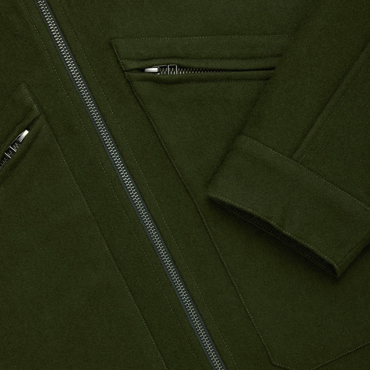 Cycling Melton Wool Jacket - Hunter Green