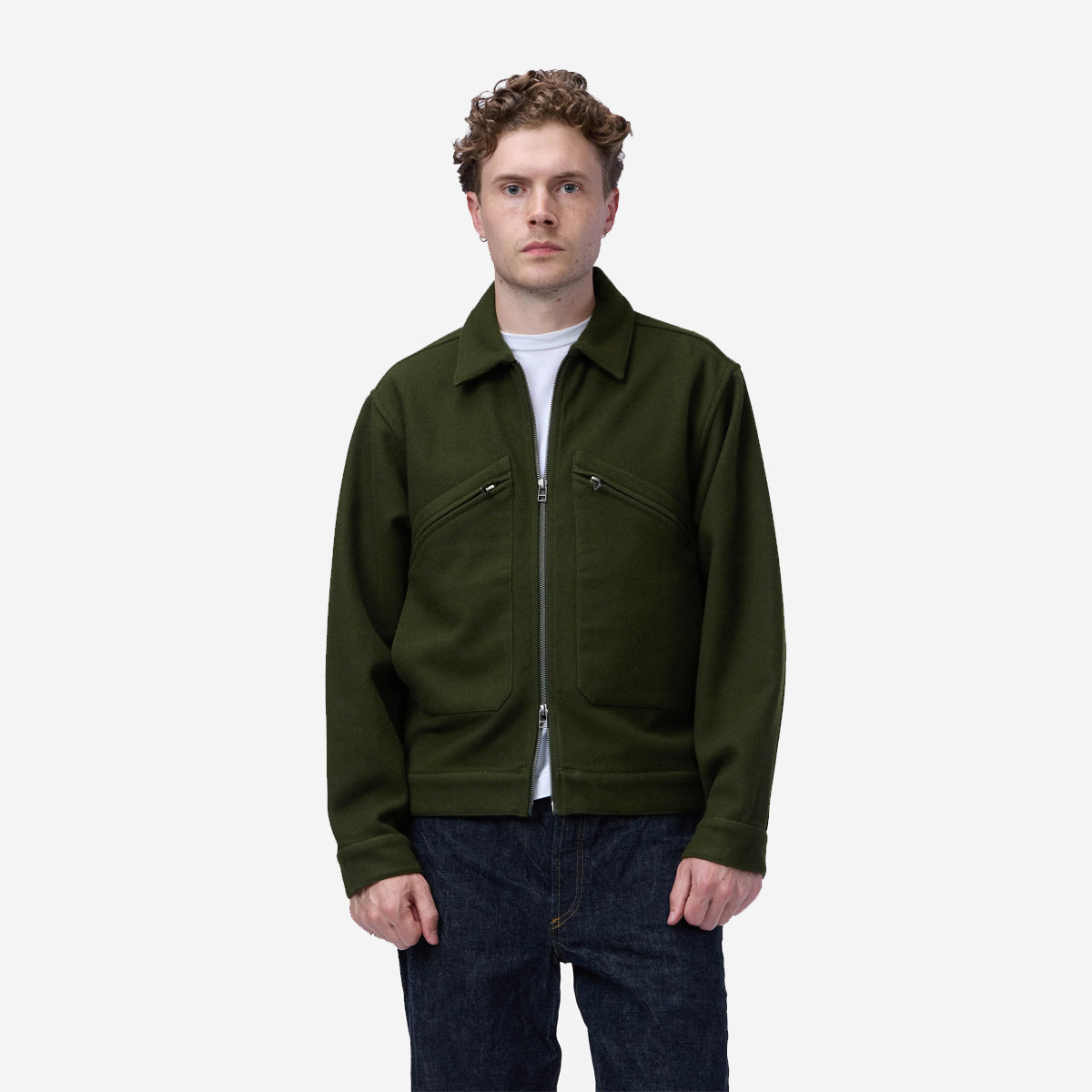 Cycling Melton Wool Jacket - Hunter Green