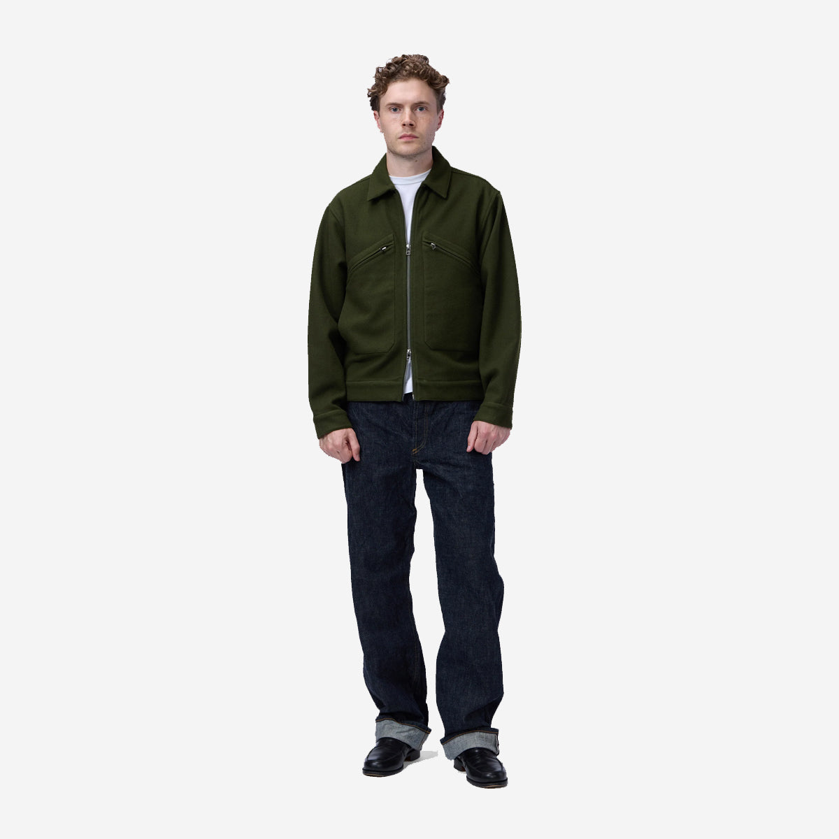 Cycling Melton Wool Jacket - Hunter Green