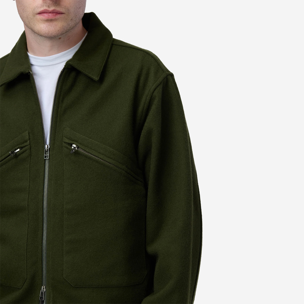 Cycling Melton Wool Jacket - Hunter Green