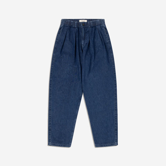 Clyde Washed Denim Loose Pant - Indigo