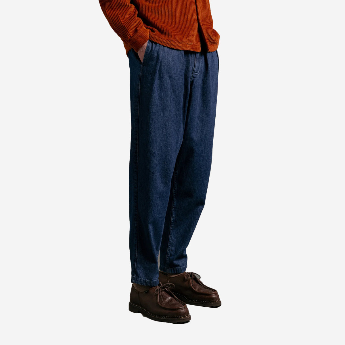 Clyde Washed Denim Loose Pant - Indigo