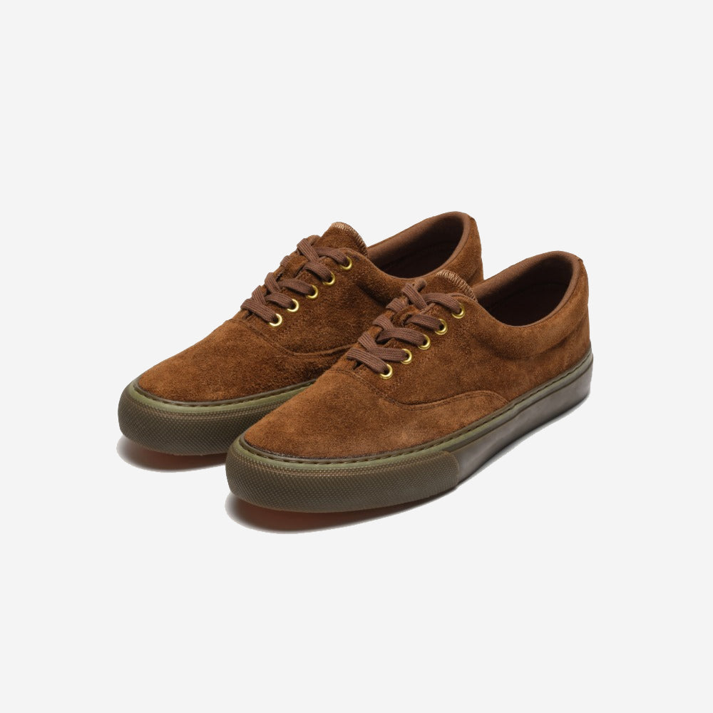 D-02 Suede Military Deck Shoes - Brown/Olive