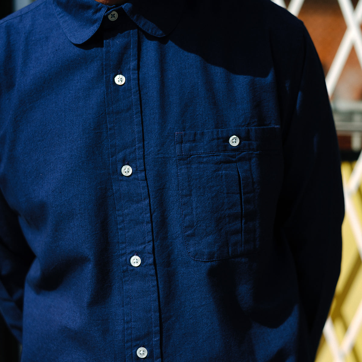 Club Collar Shirt - Indigo Selvedge Broadcloth