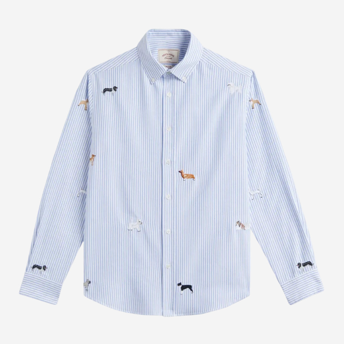 Dogs Oxford L/S Shirt - Blue Stripe