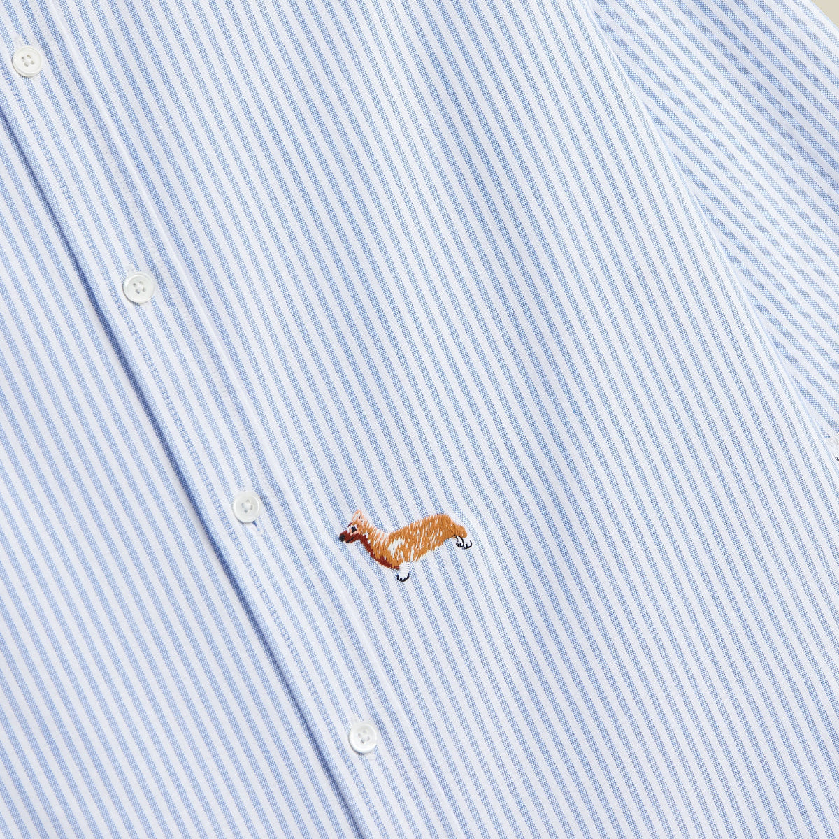 Dogs Oxford L/S Shirt - Blue Stripe