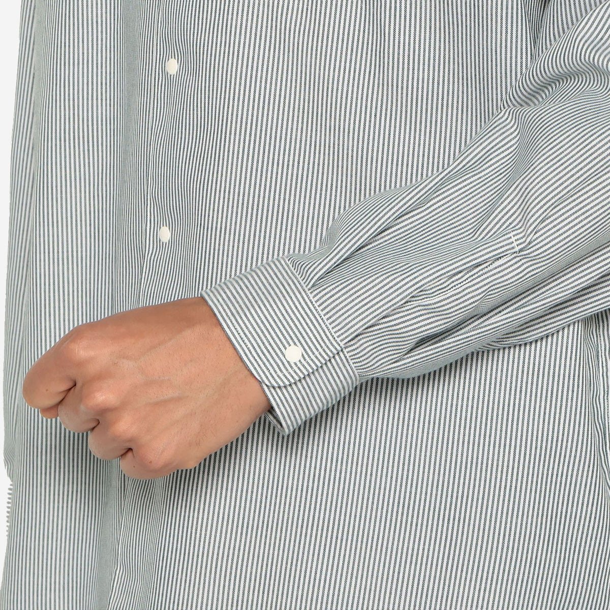 Dot Button BD Oxford L/S Shirt - Off-White x Navy Check