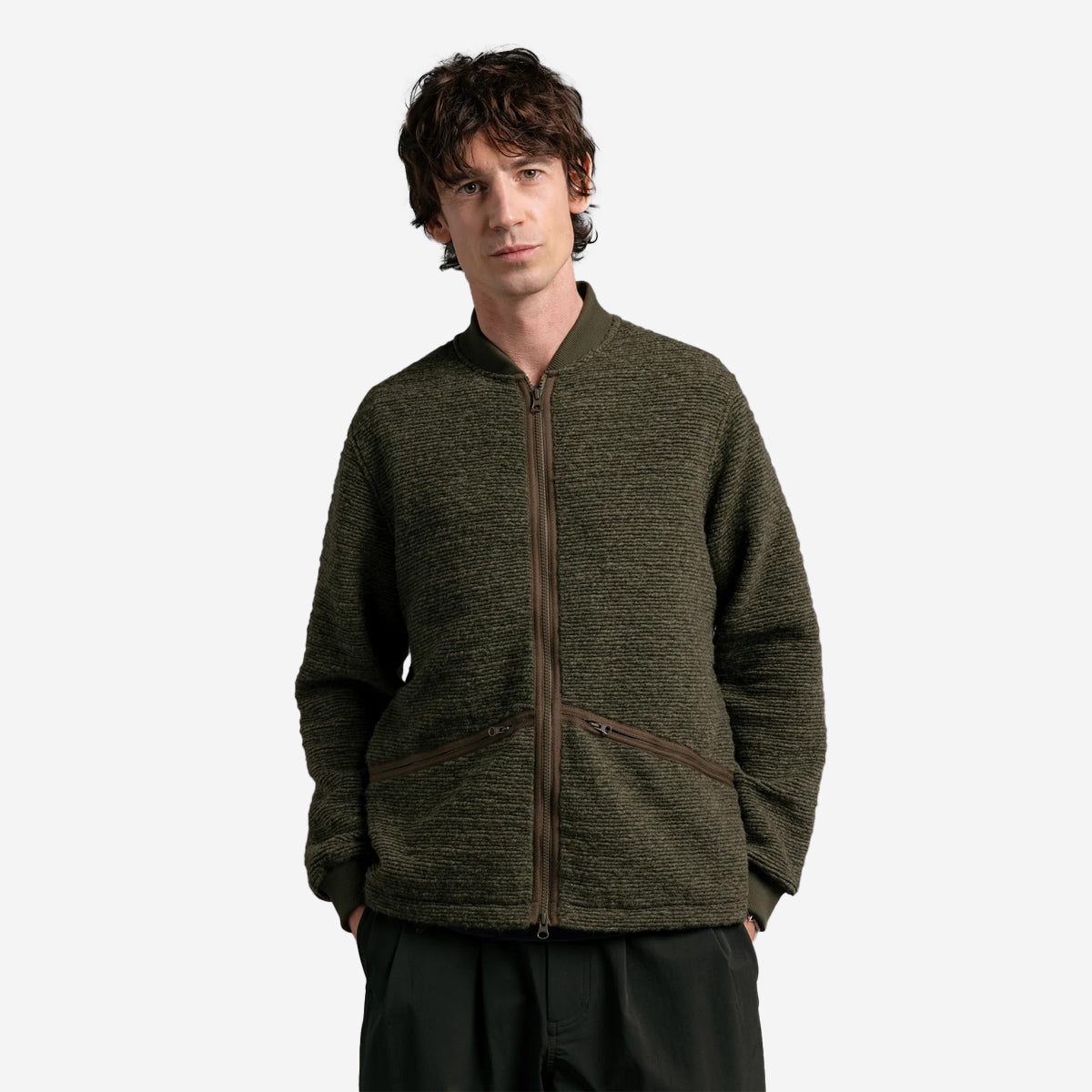 Dreghorn Fleece Zip Cardigan - Olive
