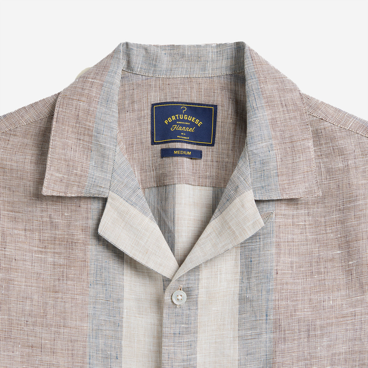 Drift Linen S/S Vacation Shirt - Chambray Stripe