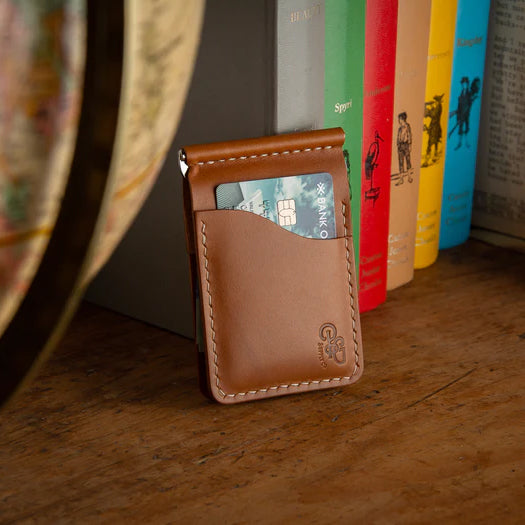 Dunvegan Spring Money Clip Leather Wallet - Tan