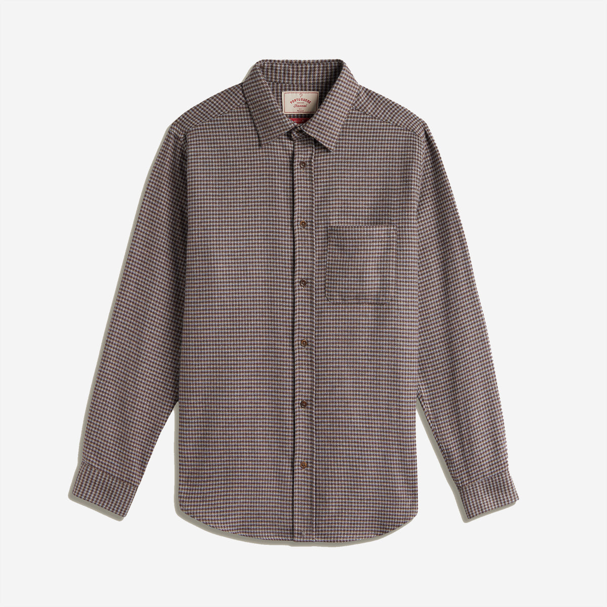 Dylan Houndstooth Flannel Shirt - Blue/Bordeaux