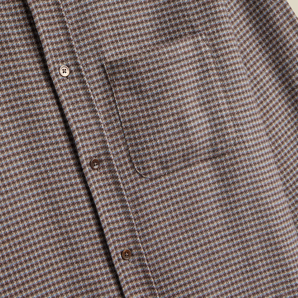 Dylan Houndstooth Flannel Shirt - Blue/Bordeaux