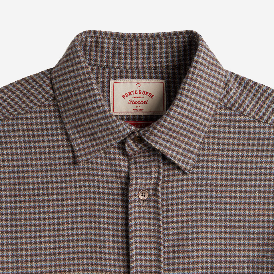 Dylan Houndstooth Flannel Shirt - Blue/Bordeaux