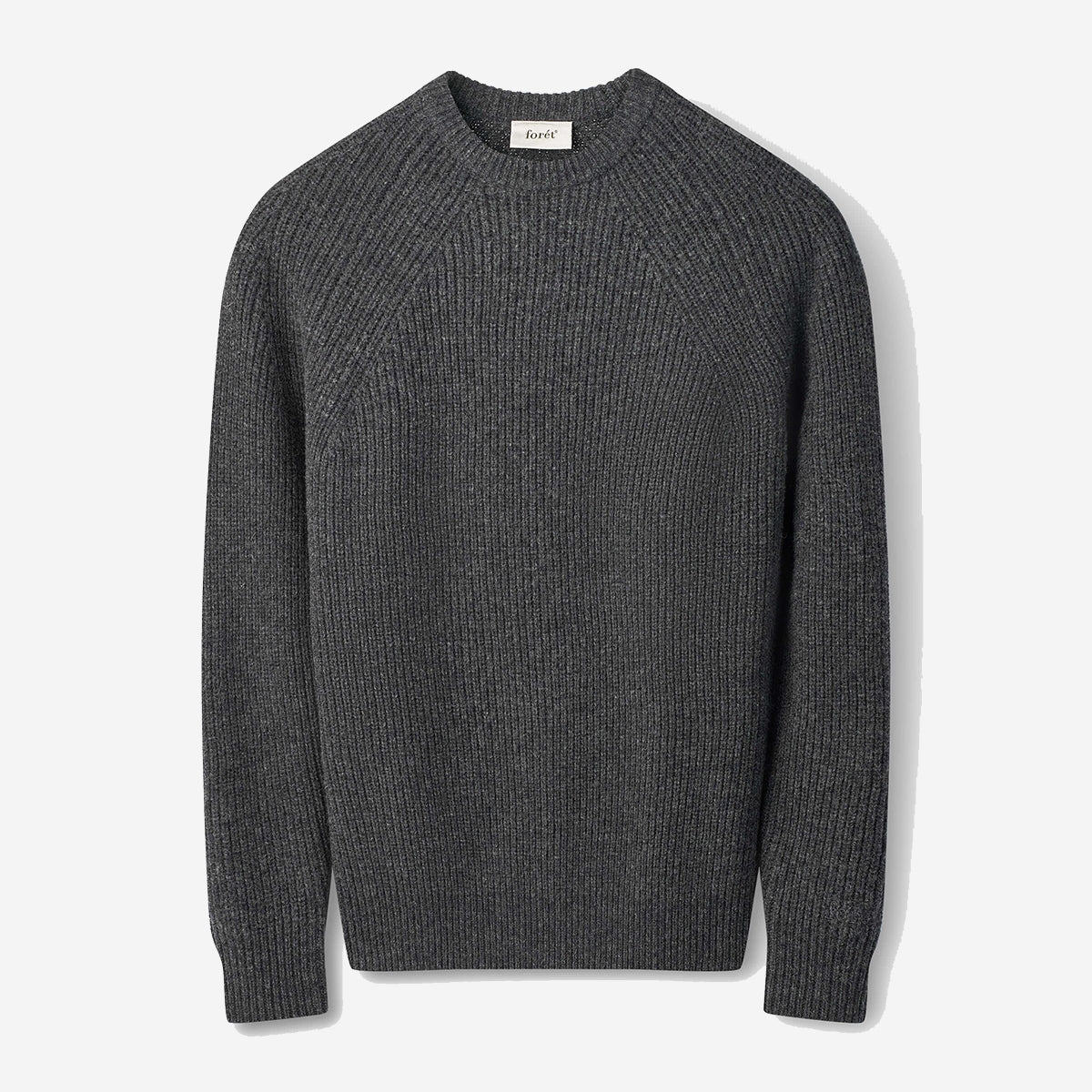 Delta Ribbed Wool Knit Sweater - Dark Grey Mélange