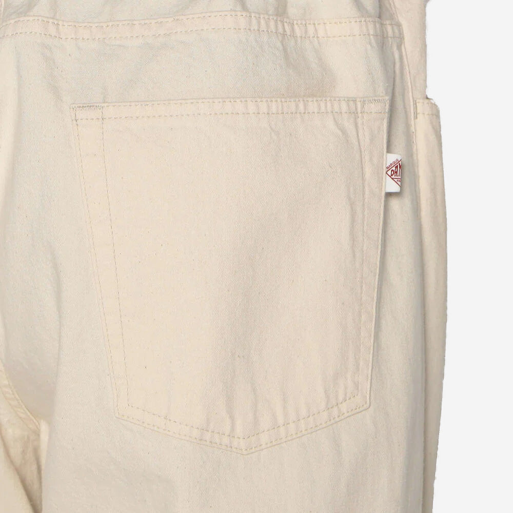 Colour Denim Belted Easy Pants - Ecru