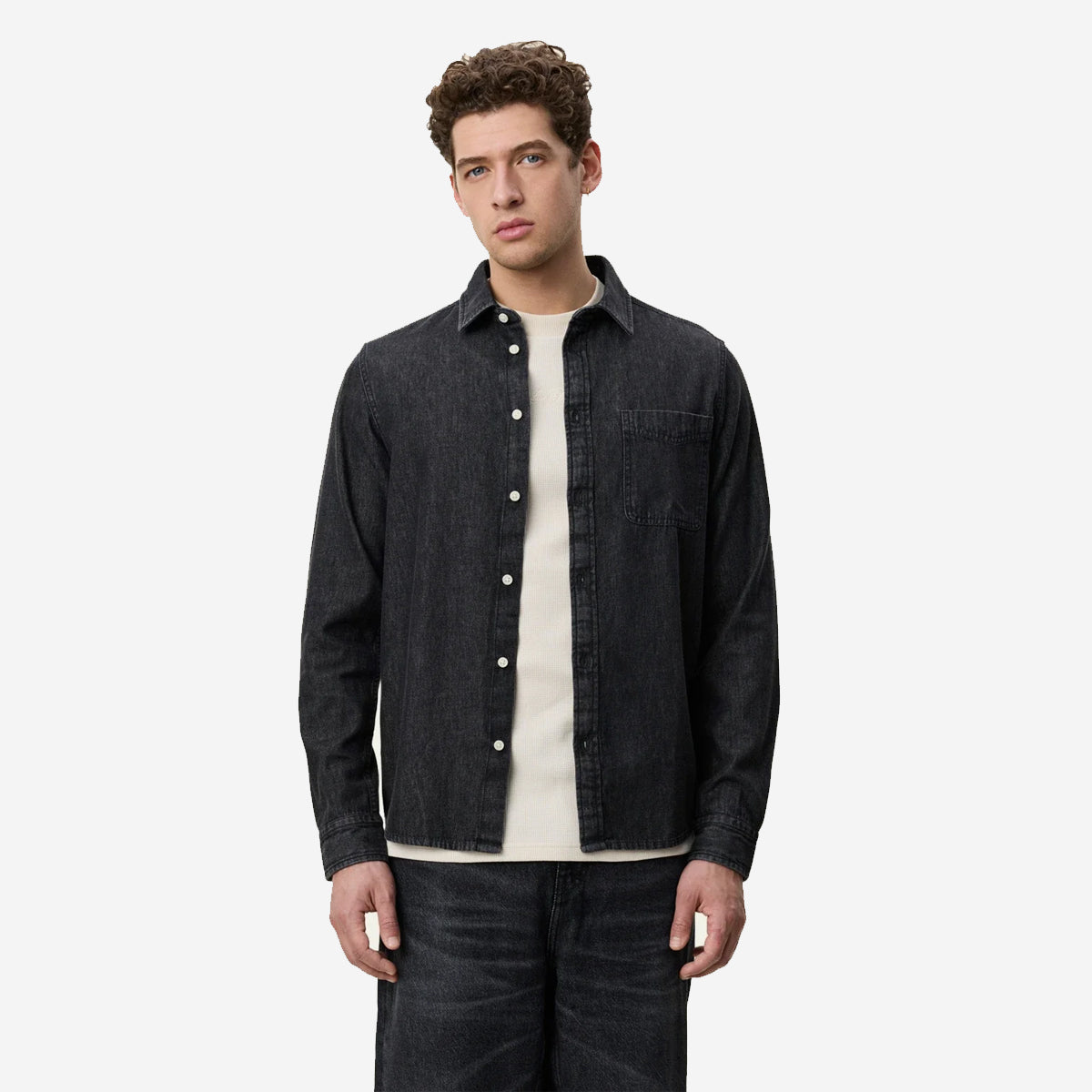Washed Denim Shirt - Black
