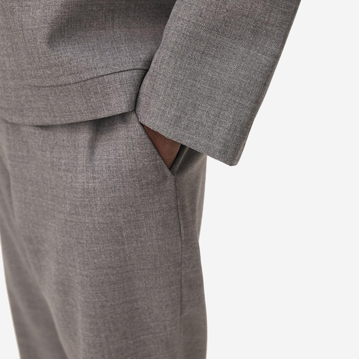 Detroit Virgin Wool Straight Pants - Steel Grey