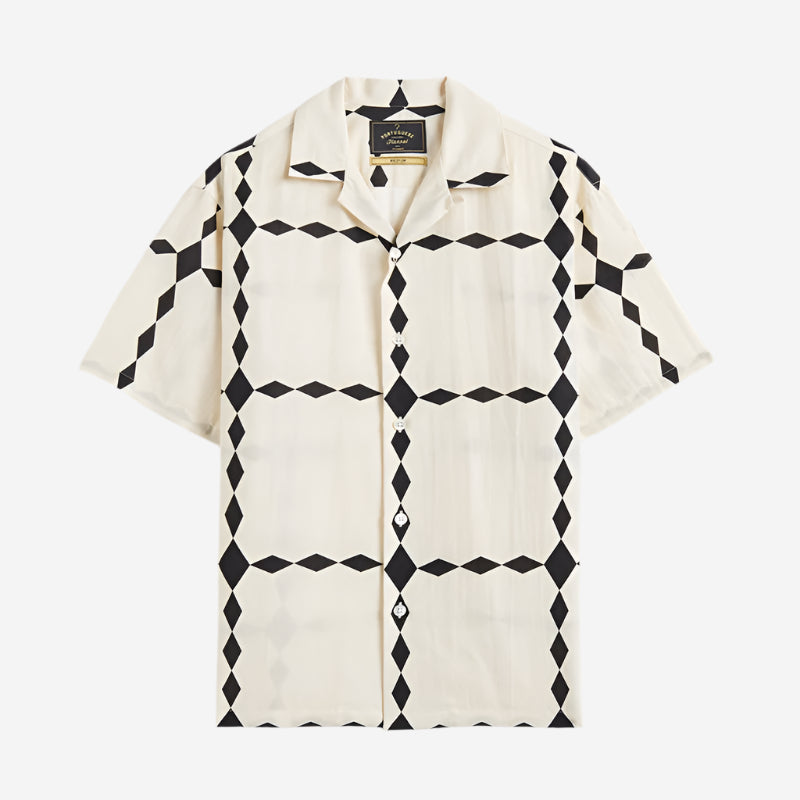 Diamonds Tencel S/S Vacation Shirt - Natural/Black