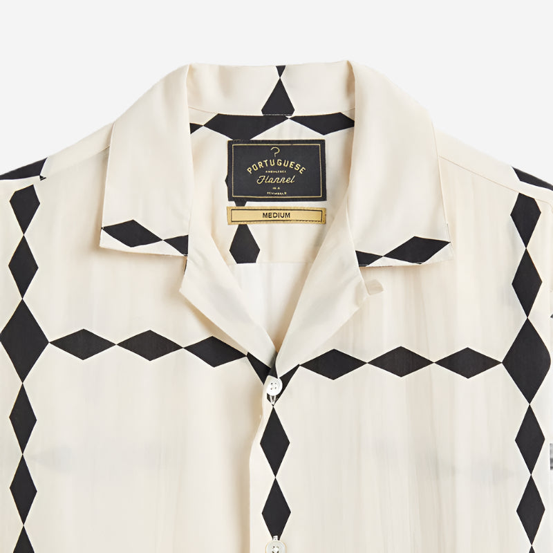 Diamonds Tencel S/S Vacation Shirt - Natural/Black