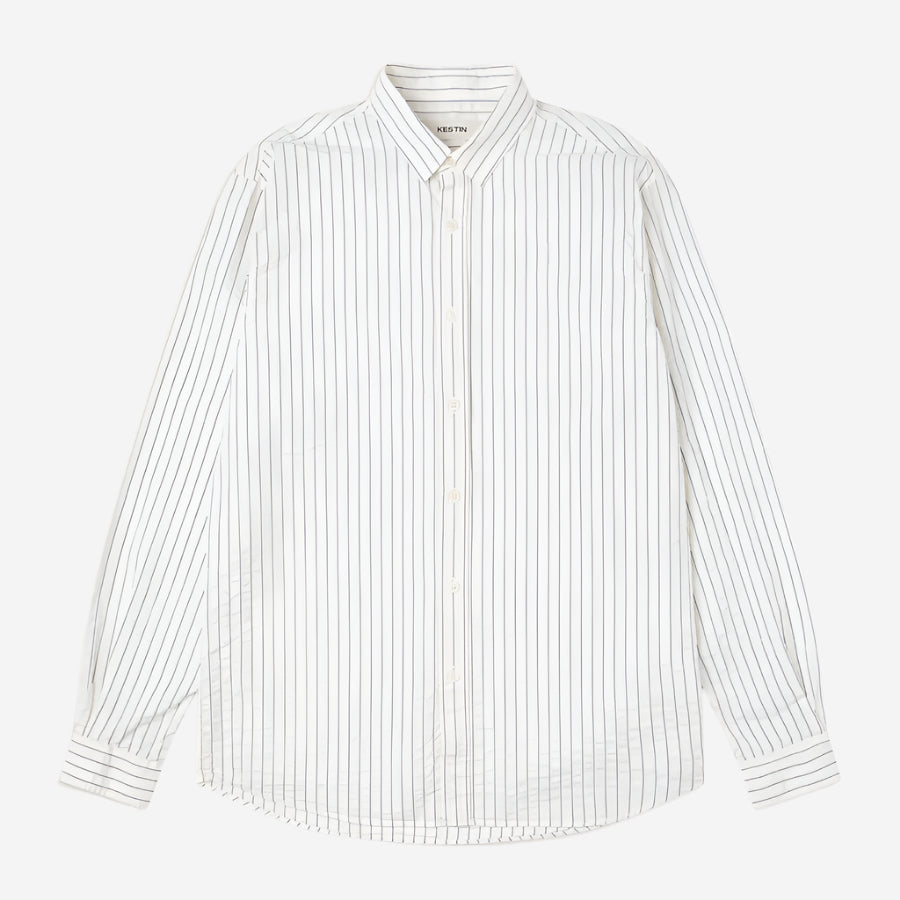 Dirleton Stripe Seersucker Shirt - White/Blue
