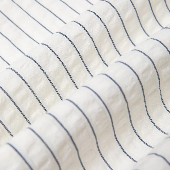 Dirleton Stripe Seersucker Shirt - White/Blue