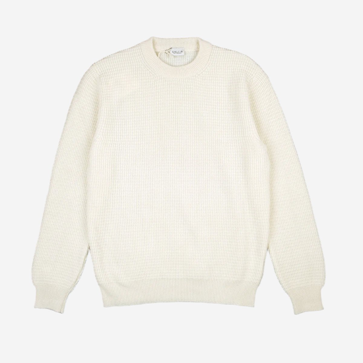 Donn Waffle Merino Wool Crewneck - Cream