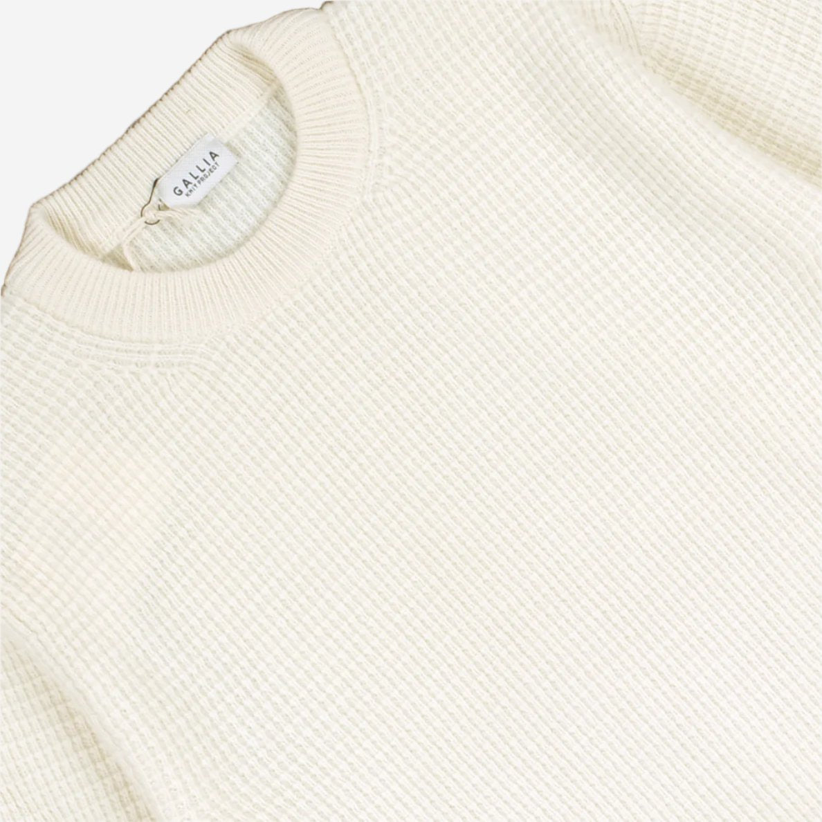 Donn Waffle Merino Wool Crewneck - Cream