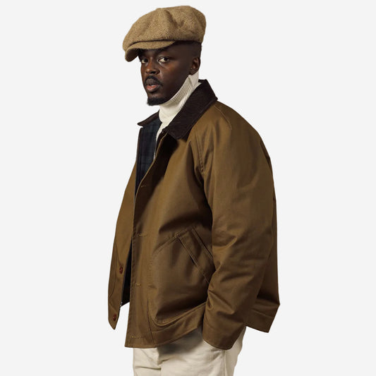 Dorset Waxed Cotton Raglan Sport Jacket - Brown