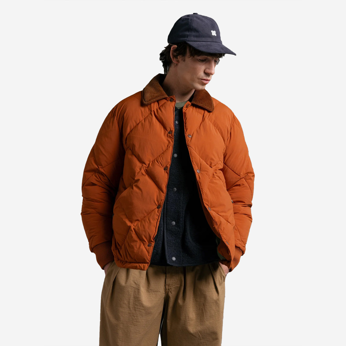 Dunbar Quilted Padded Jacket - Deep Orange