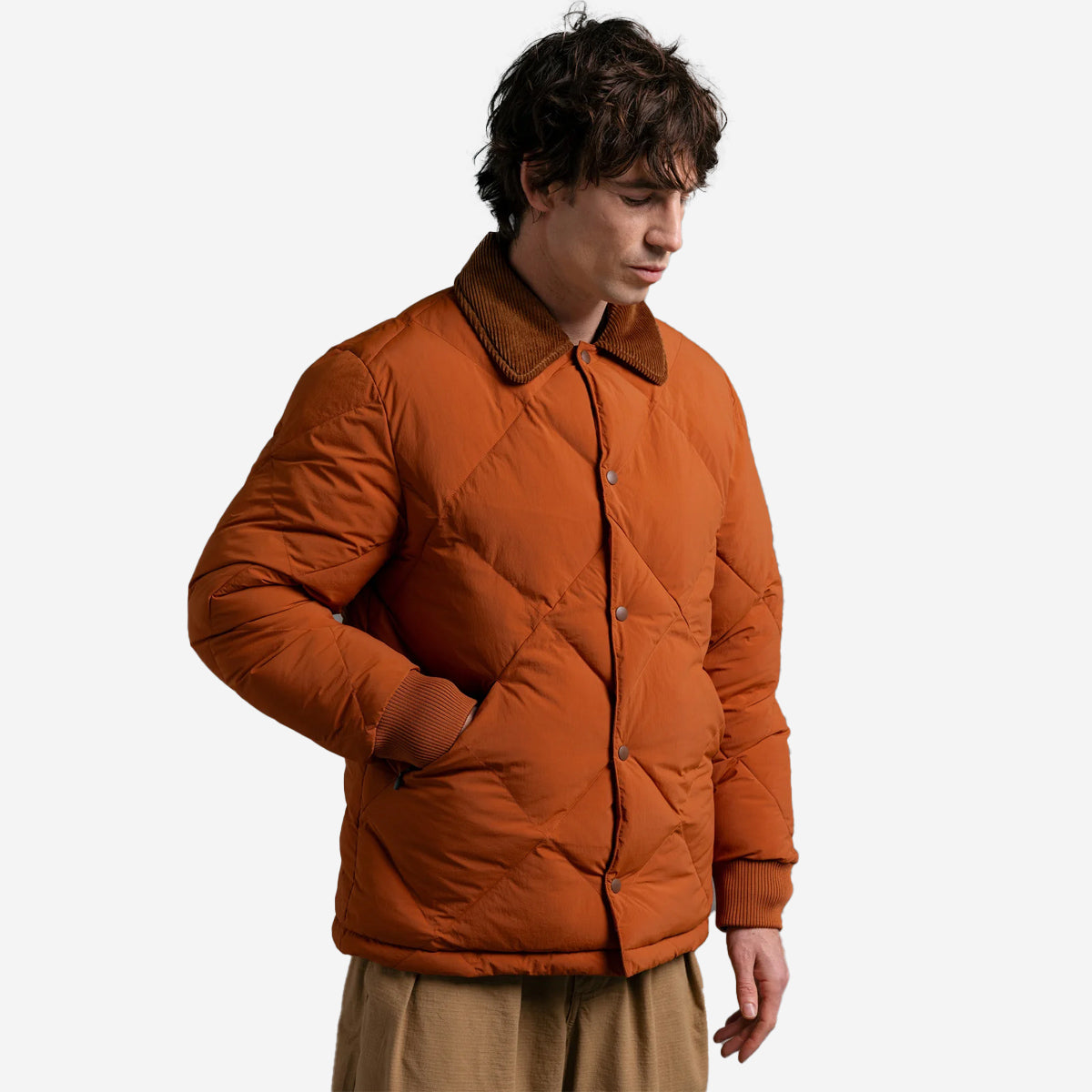 Dunbar Quilted Padded Jacket - Deep Orange
