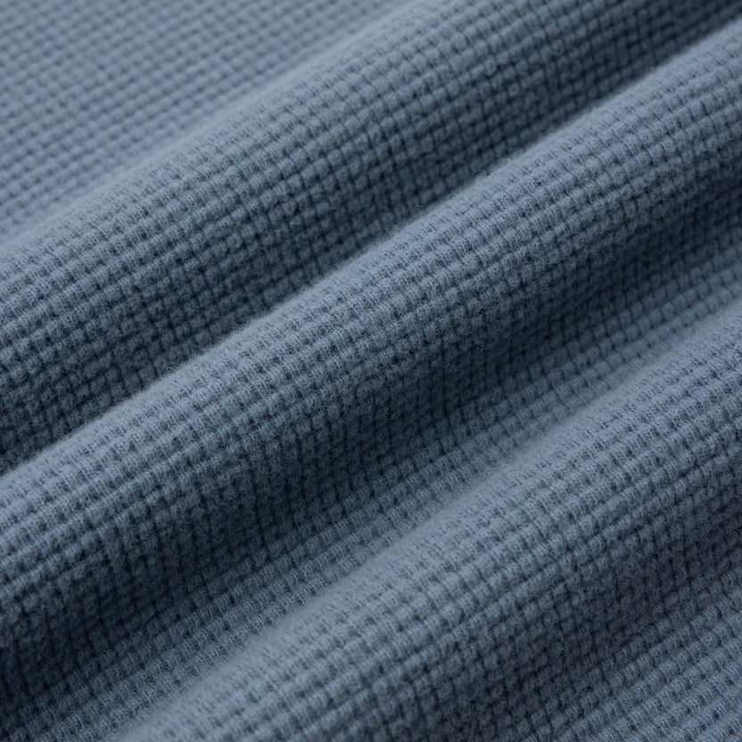 Dunvegan Brushed Waffle Cardigan - Dusty Blue