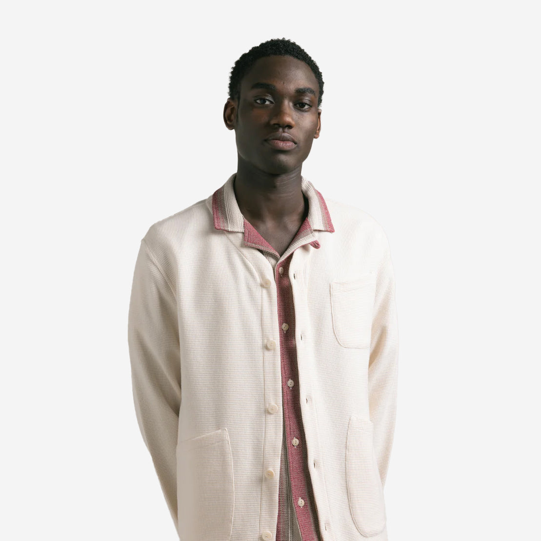 Dunvegan Brushed Waffle Cardigan - Natural