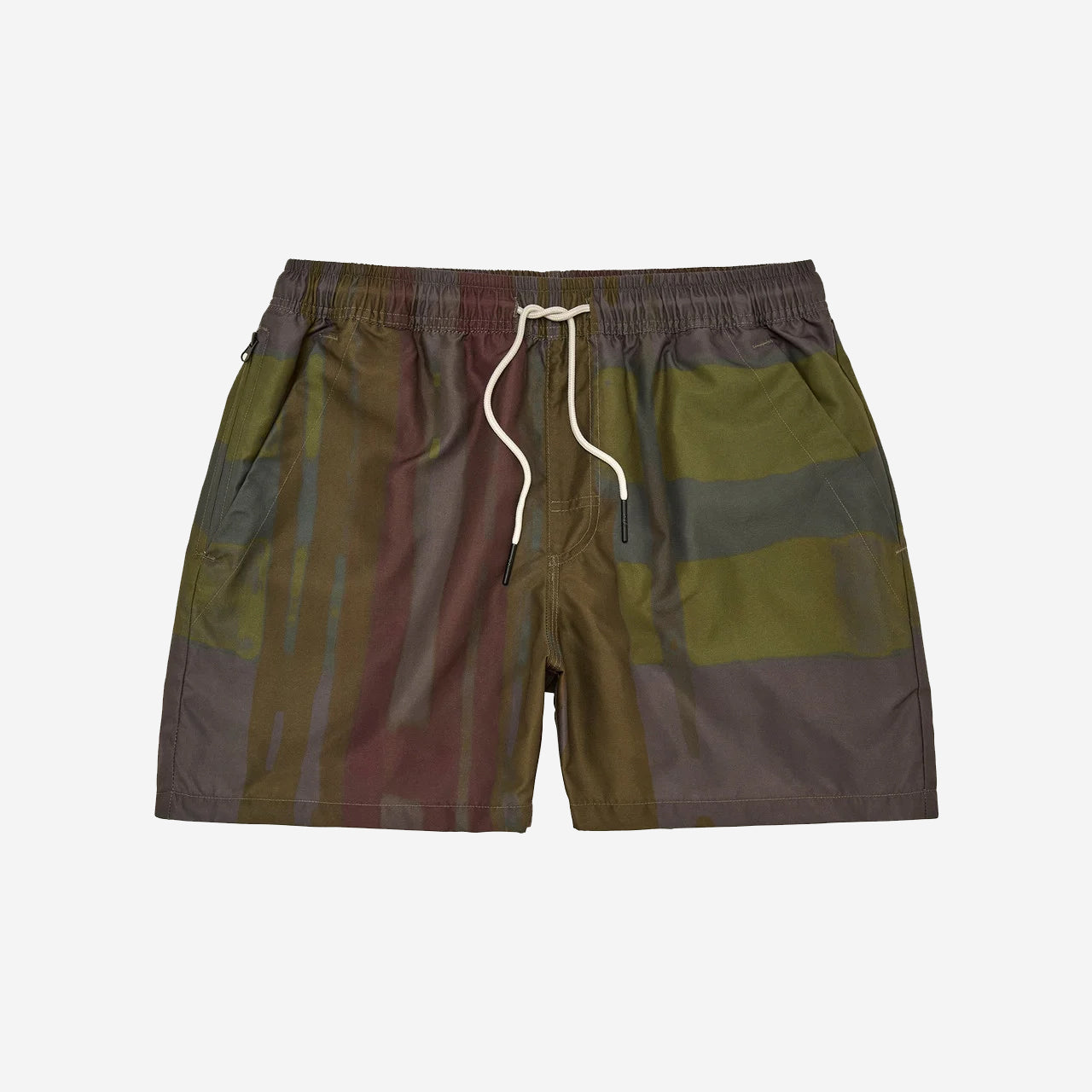 Dusky Meld Mid-Length Swim Shorts - Green/Burgundy