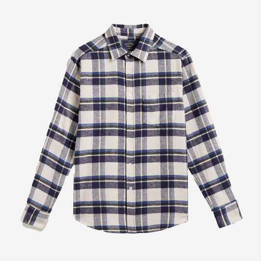 Ecca Plaid Flannel Shirt - Blue/White