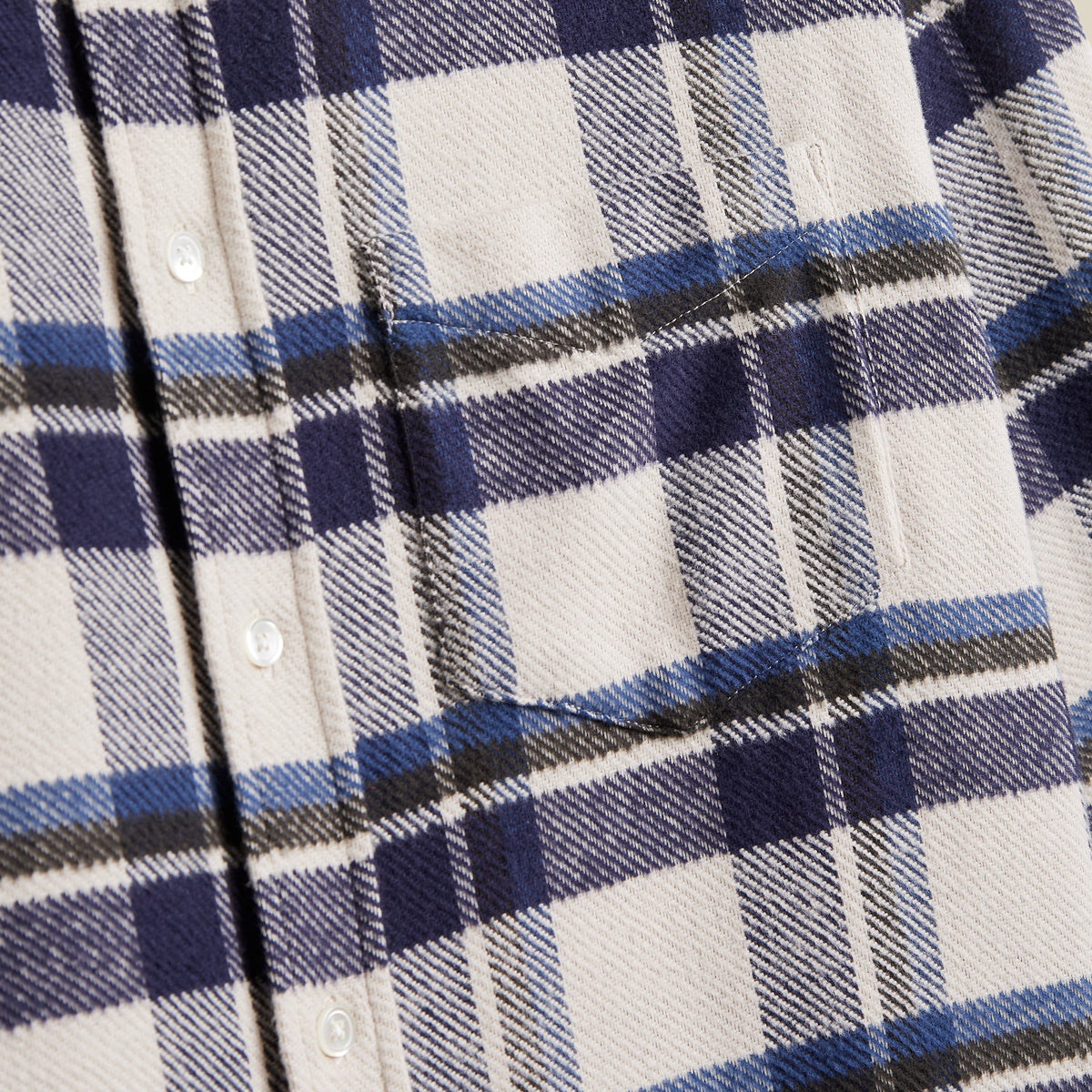 Ecca Plaid Flannel Shirt - Blue/White