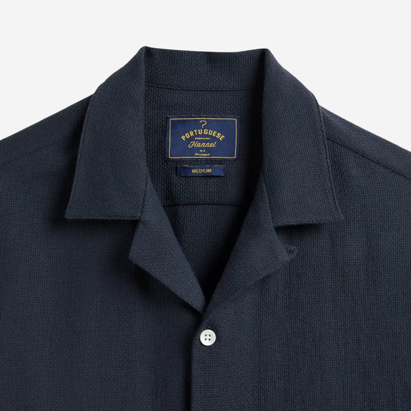 Piqué Floral Embroidery S/S Vacation Shirt - Navy