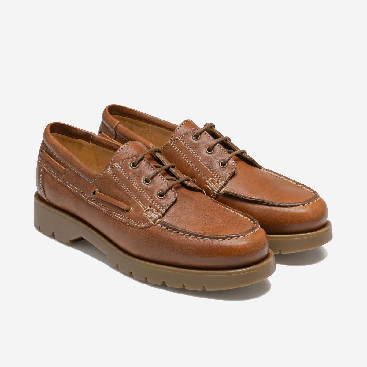 Embruns Oak Leather Derby Boat Shoes - Light Brown