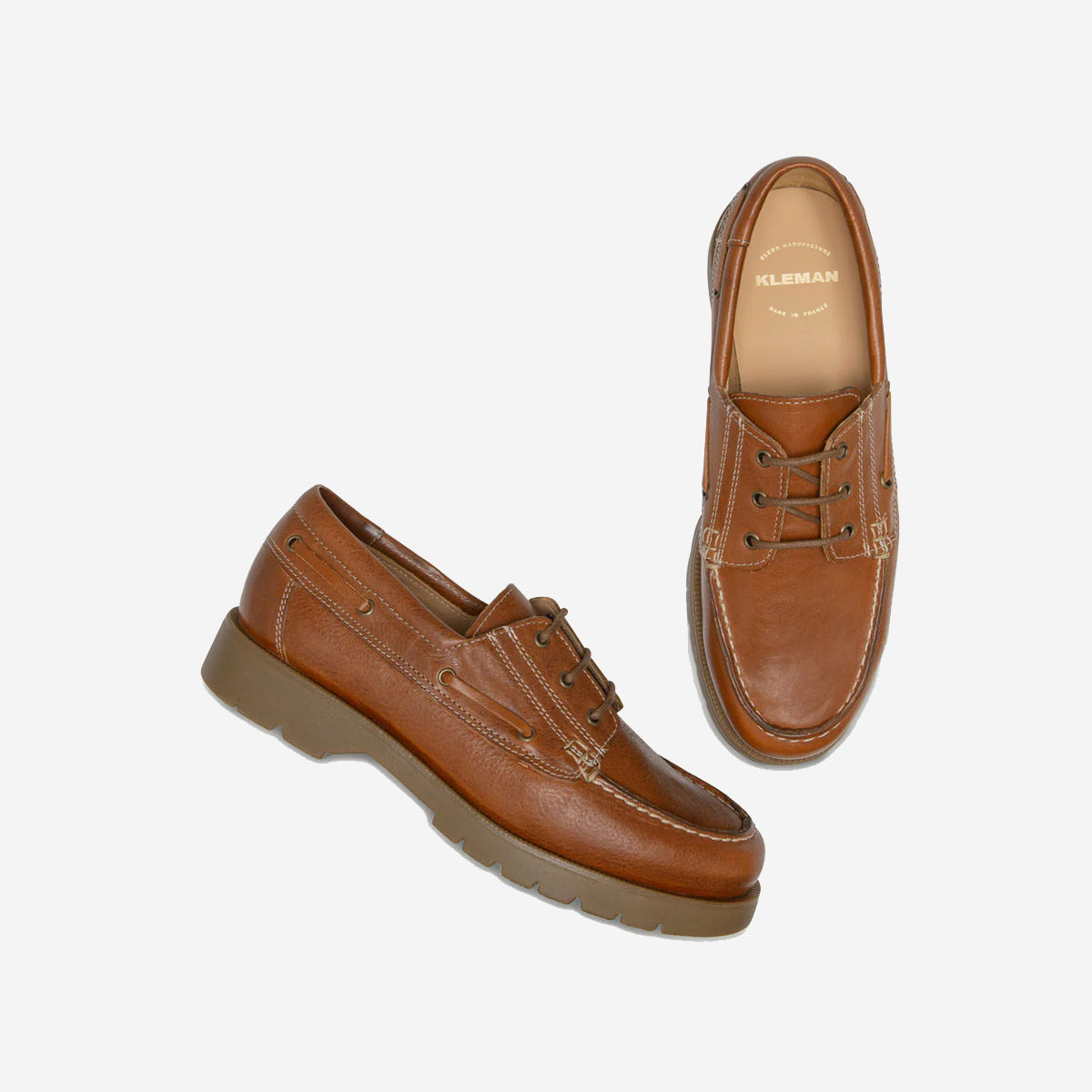 Embruns Oak Leather Derby Boat Shoes - Light Brown