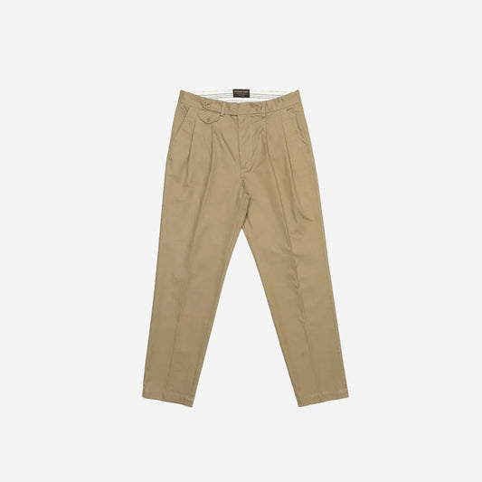 Enfield Two Pleat Gabardine Pant - Khaki